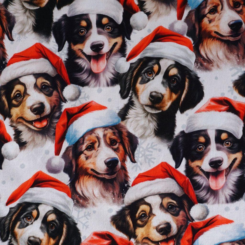French Terry Weihnachtshunde Digitaldruck